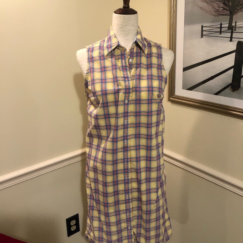 Tommy Hilfiger Blue and Yellow Mini Dress
